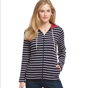 LL Bean Striped Full-Zip Hoodie